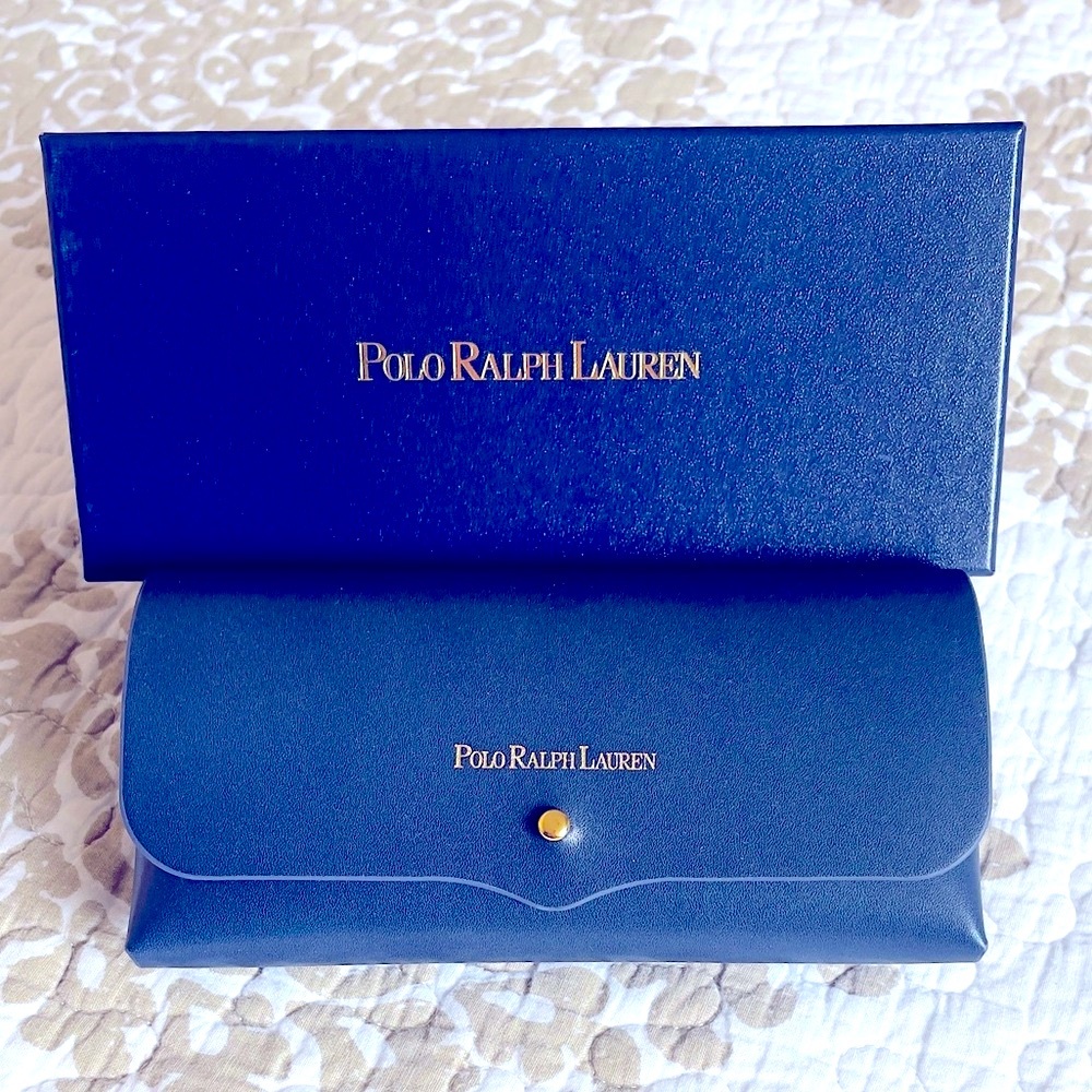 Polo by Ralph Lauren Blue and Gold Glasses Case